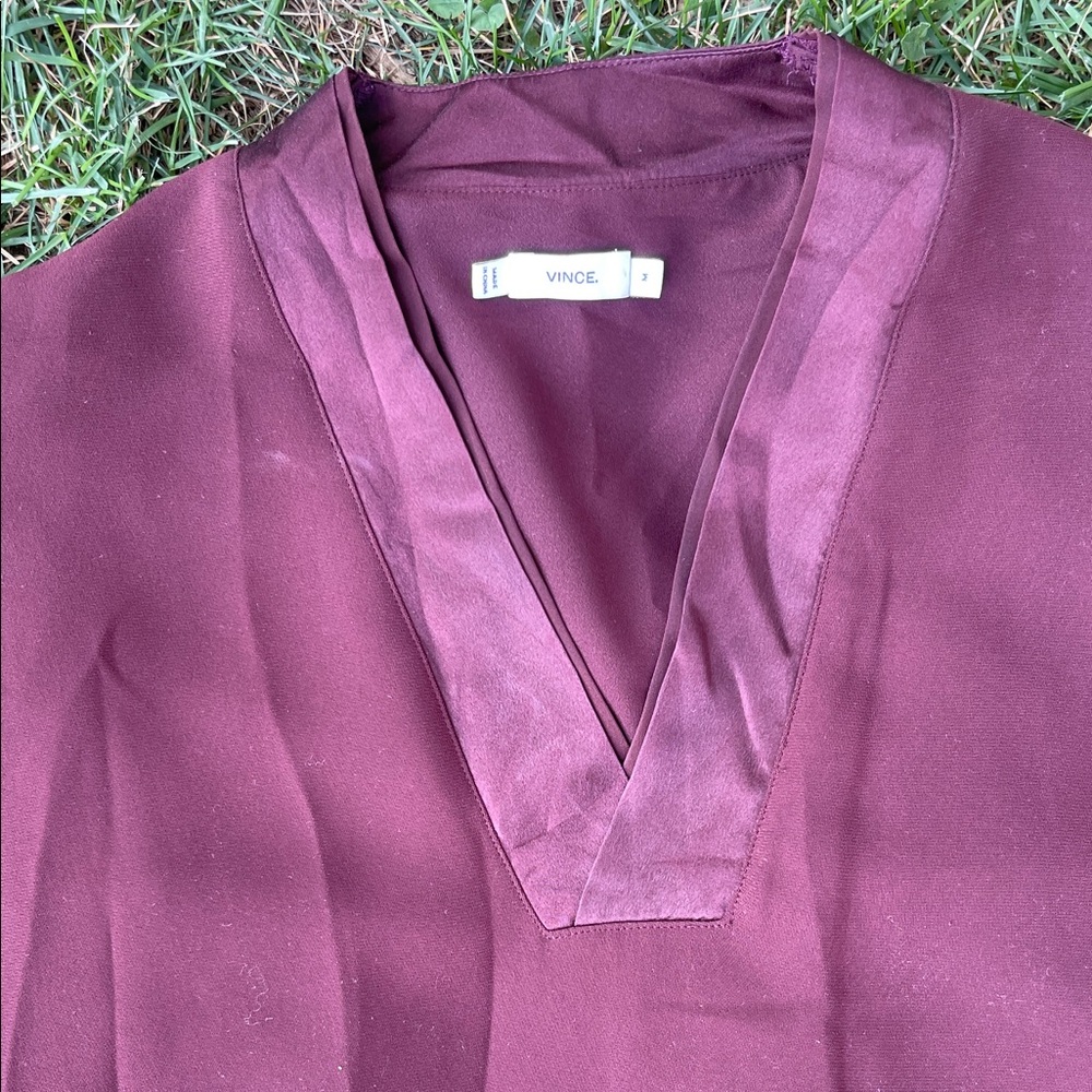Vince Deep Wine V-Neck dress